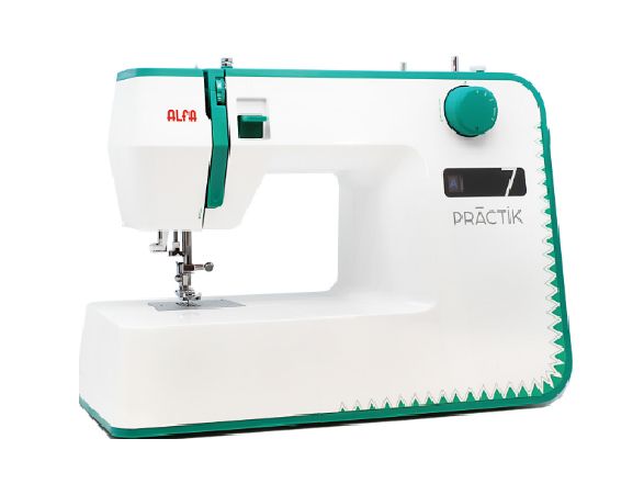 Hipermaquinas máquina de coser blanca con verde